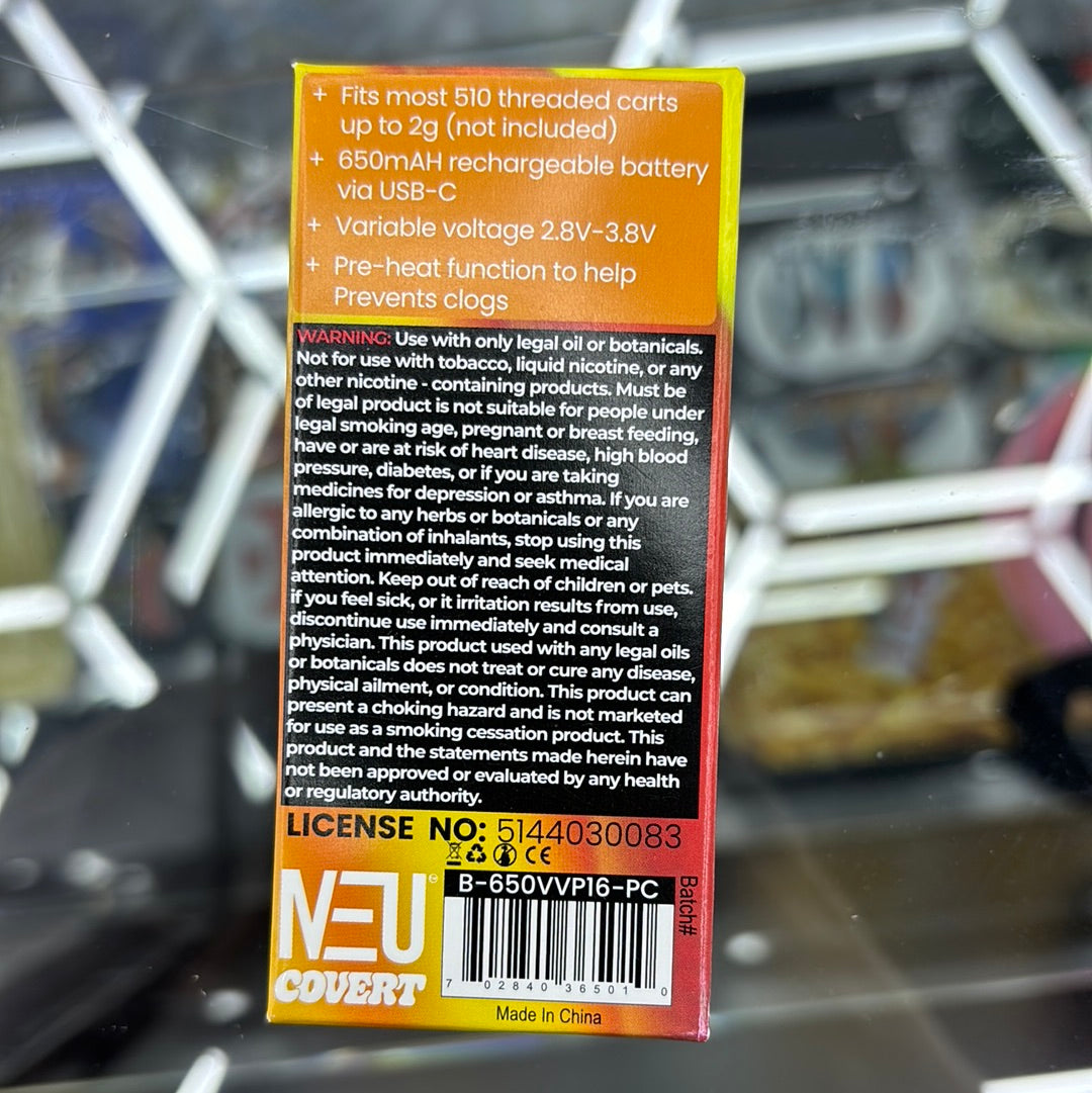 Neu covert push yellow cartridge battery