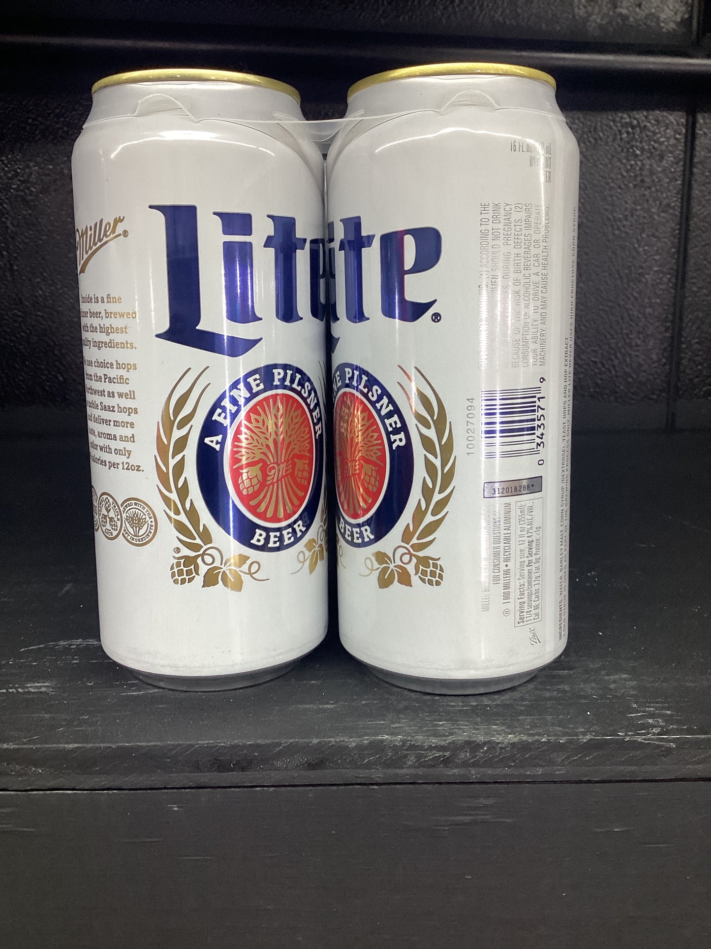Miller light 4 pack 16oz