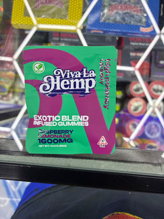 Viva la hemp exotic blend infused gummies raspberry lemonade 1600mg