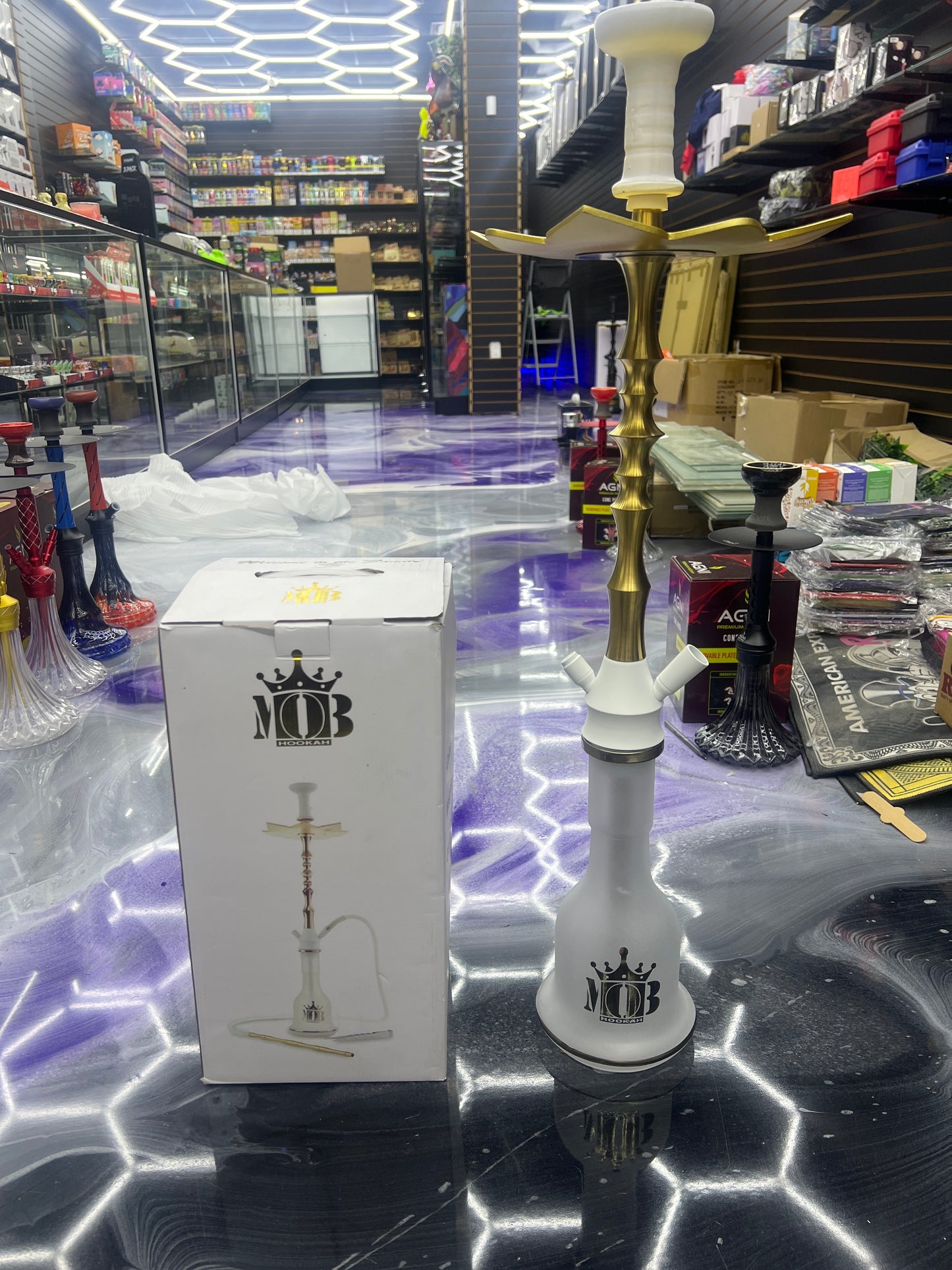 Mob cloud king hookah white