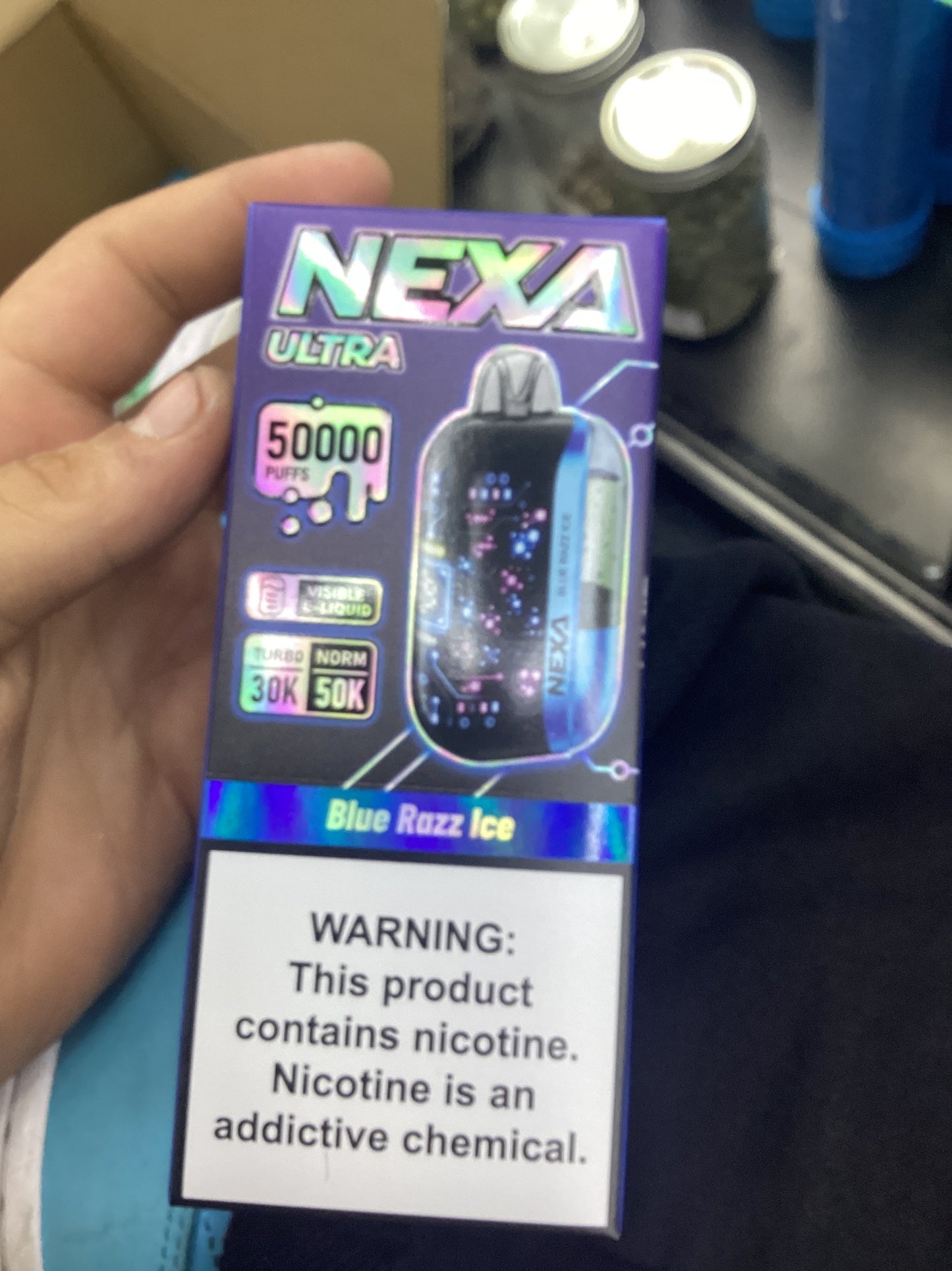 Nexa 50k puffs blue razz ice