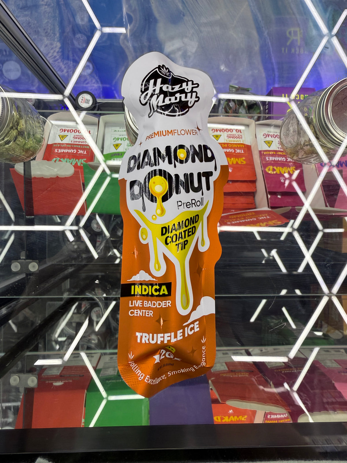 Hazy Mary Diamond Donut Preroll Diamond coated tip Indica Truffle ice 2G