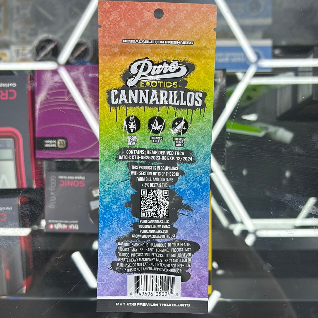 Puro exotics cannarillos rainbow belts 2.5G pre- roll blunts sativa