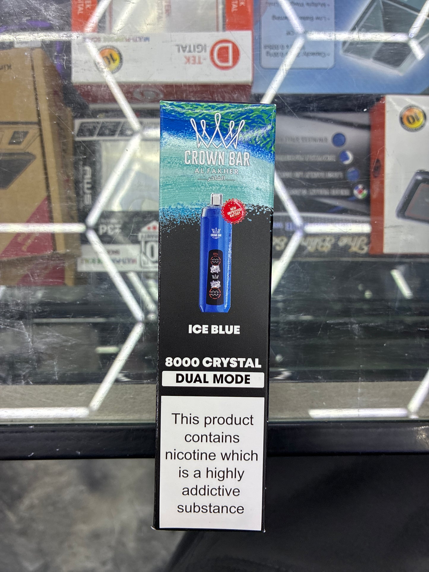 Al fakher crown bar ice blue 8000puffs