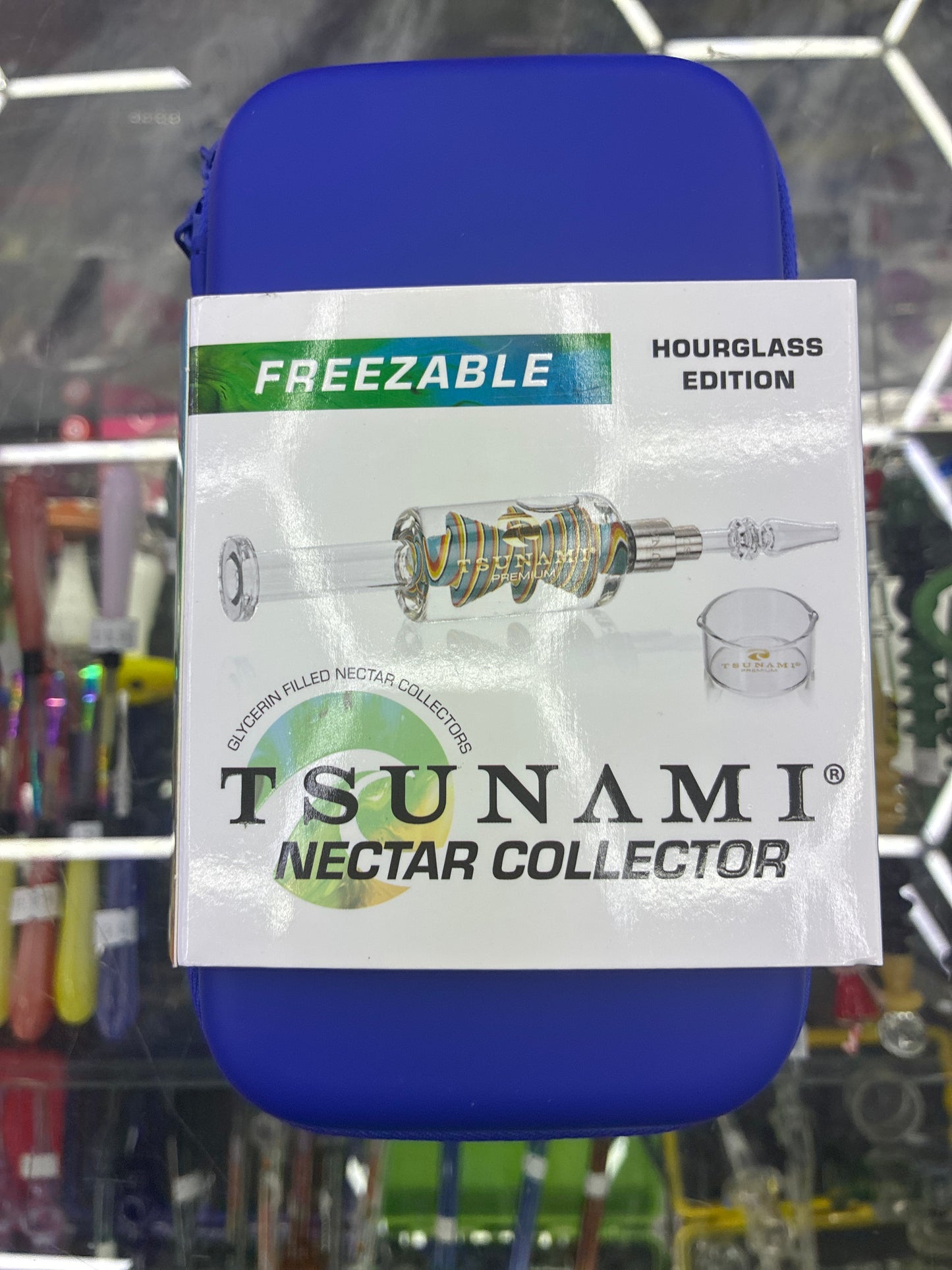 Tsunami freezeable nectar collector hourglass edition blue
