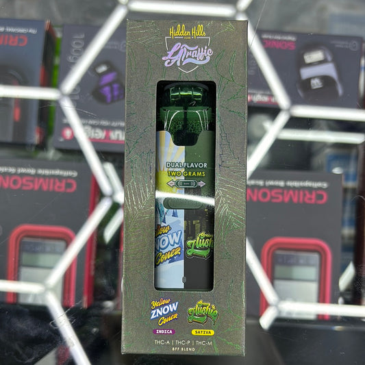 Hidden hills / la traffic dual flavor yellow snow, cones Indica/green slushy sativa