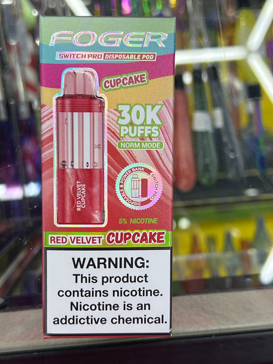 Fogger switch pro disposable pod 30k puffs red velvet cupcake
