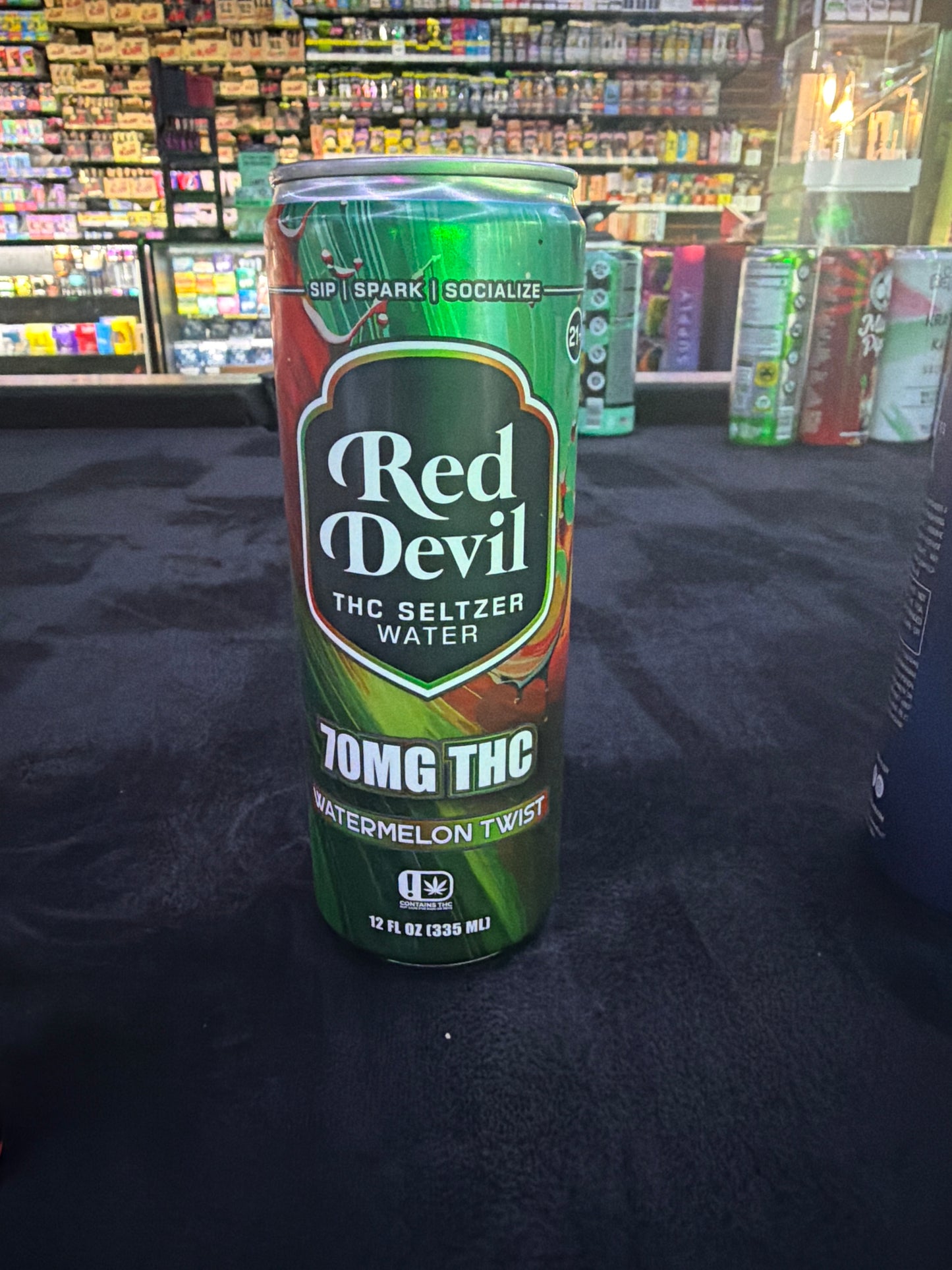 Red Devil Thc Seltzer water 70mg thca watermelon twist
