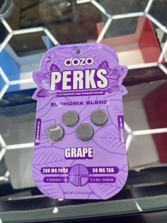 Dozo perk 7-hydromitragynine 200mg/50mg serving euphoria blend grape