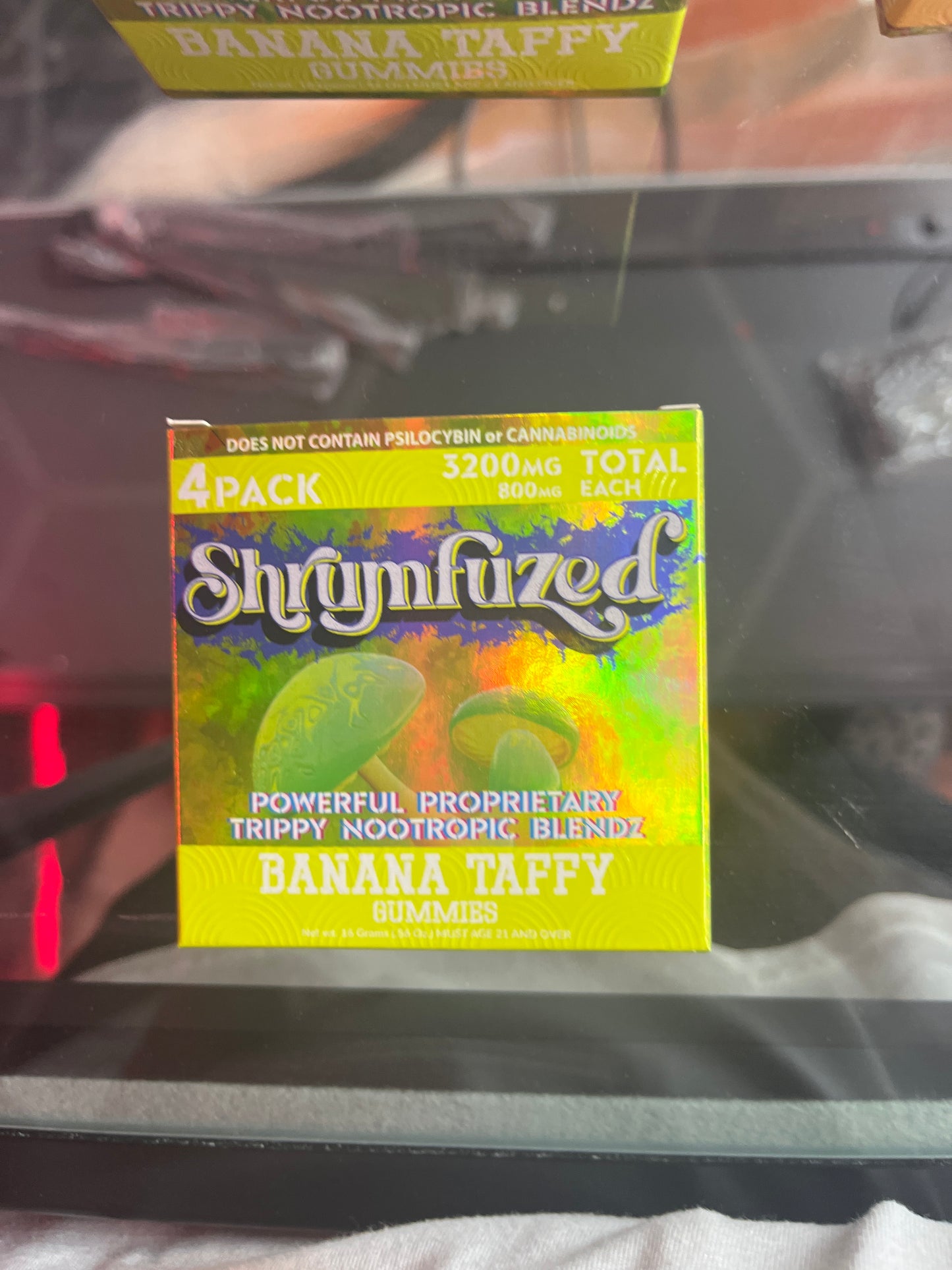Shrumfuzed 4pack banna taffy shroom gummies