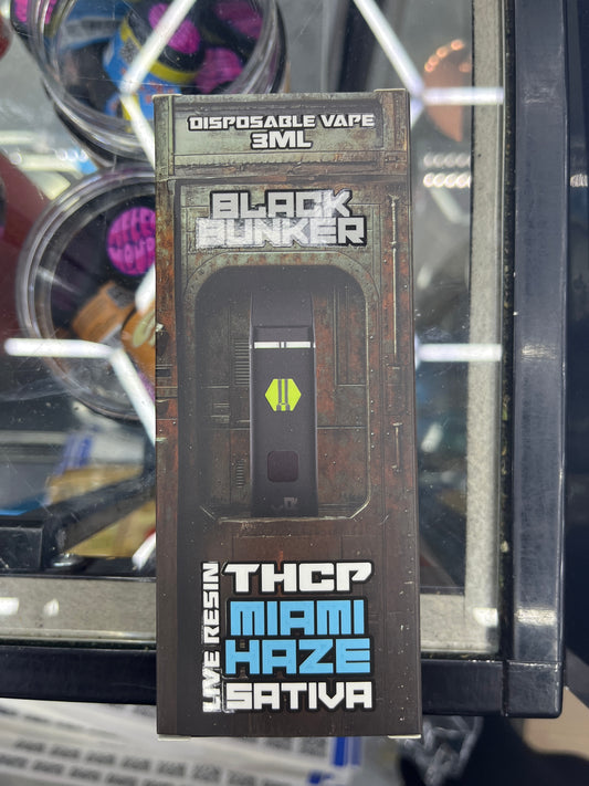 Black bunker disposable thcp vape thca satia miami haze 3ml