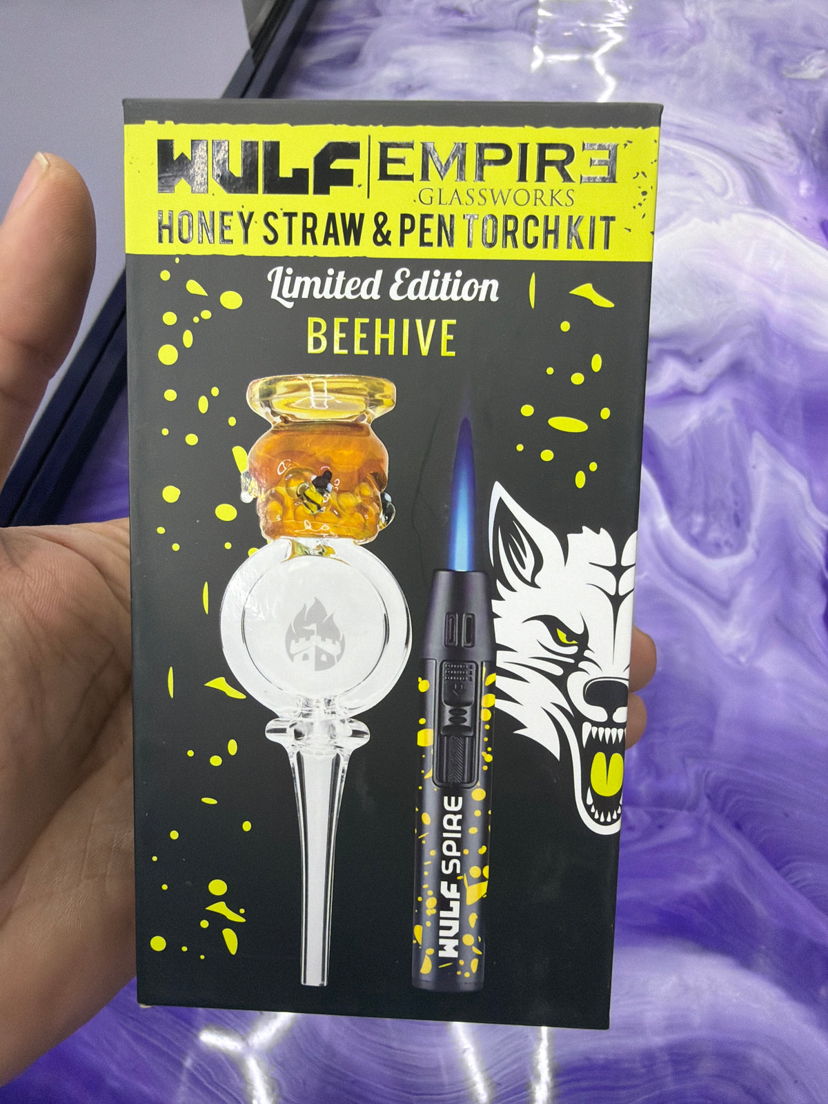 Wulf empire glass Works, honey, straw and pen torch kit Limited edition beehive