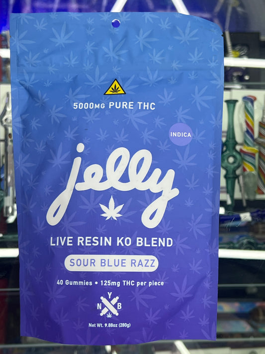 NYB Jelly live resin ko blend 5000mg indica sour blue razz