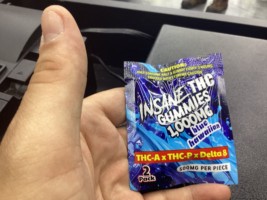 Insane THC gummy’s 1000 mg blue hawaiian