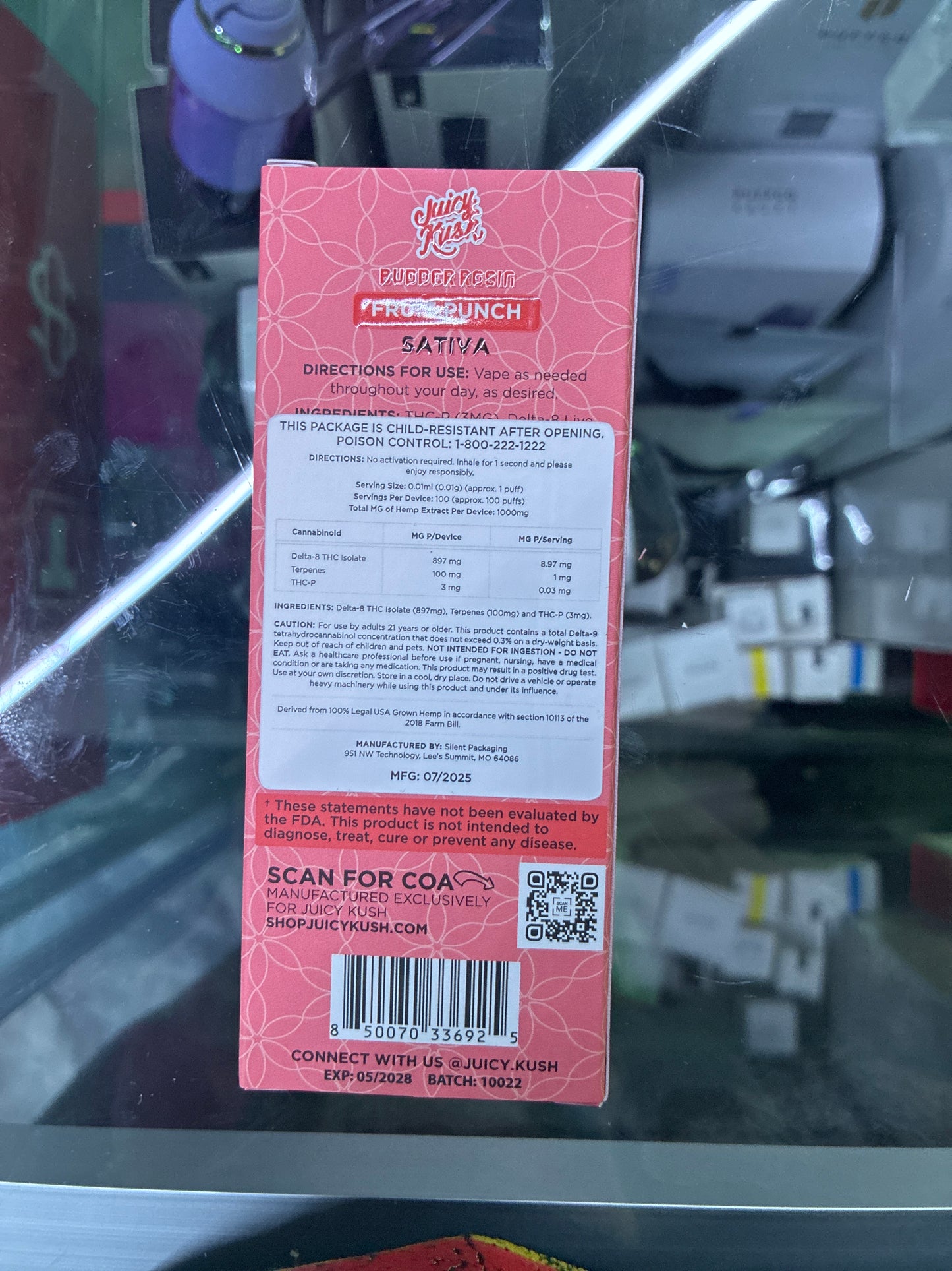 Juicy kush budder rosin 1g vape fruit punch sativa