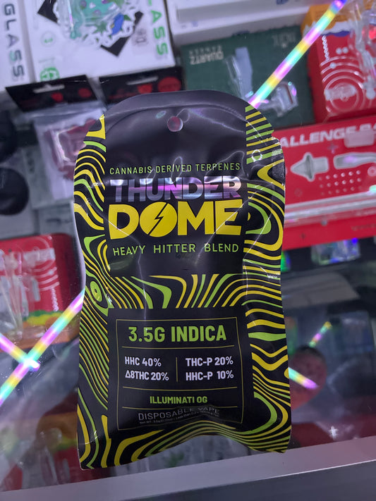 Thunder Dome Thc-p hhc-p blend 3.5g disposable Illuminati og