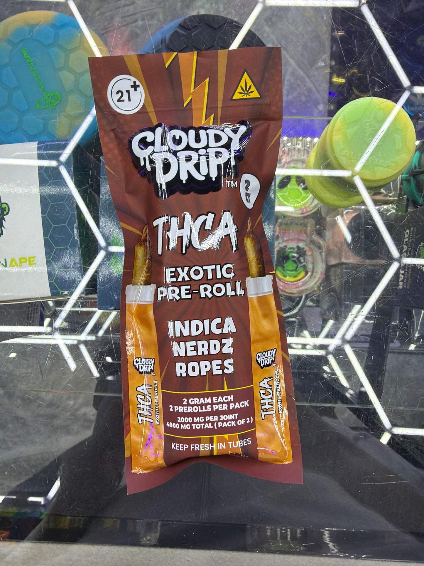 Cloudy Drip Exotic Thca preroll 2ct indica nerd ropes