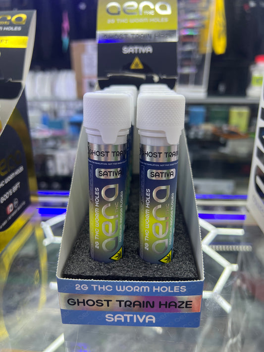 Aera d8/thcp worm holes preroll 2g ghost train haze