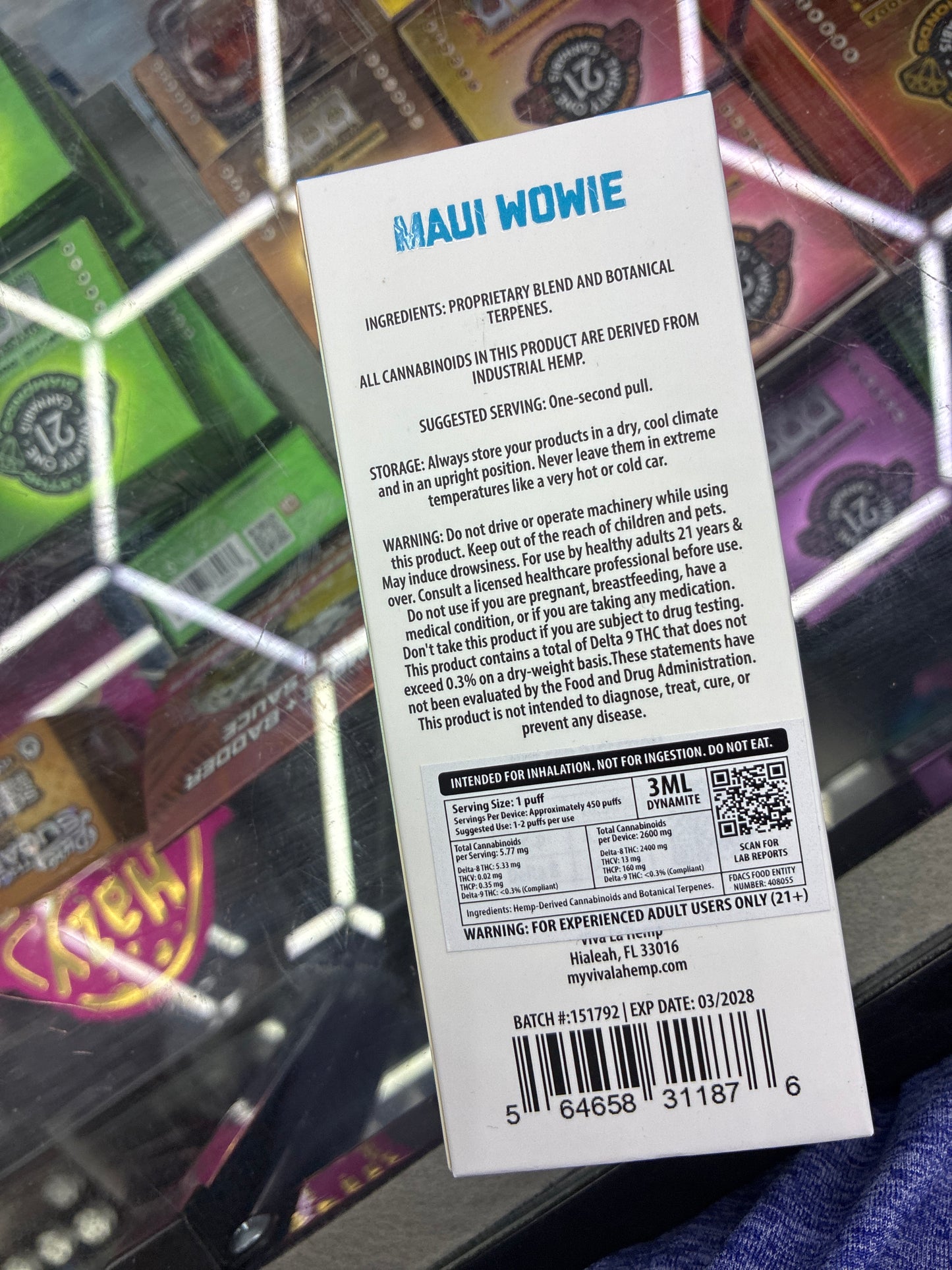 Viva la hemp dynamite blend cb9+thcp+d8 3ml sativa Maui wowie