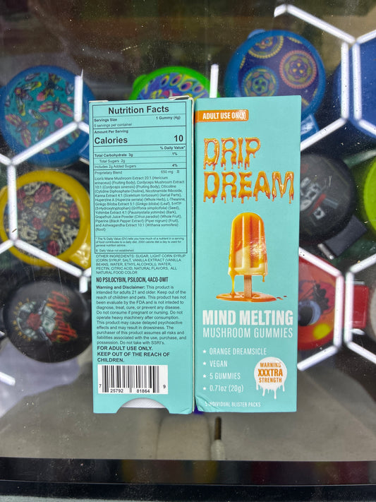 Drip dream mind melting mushroom gummies 5ct orange dreamsicle
