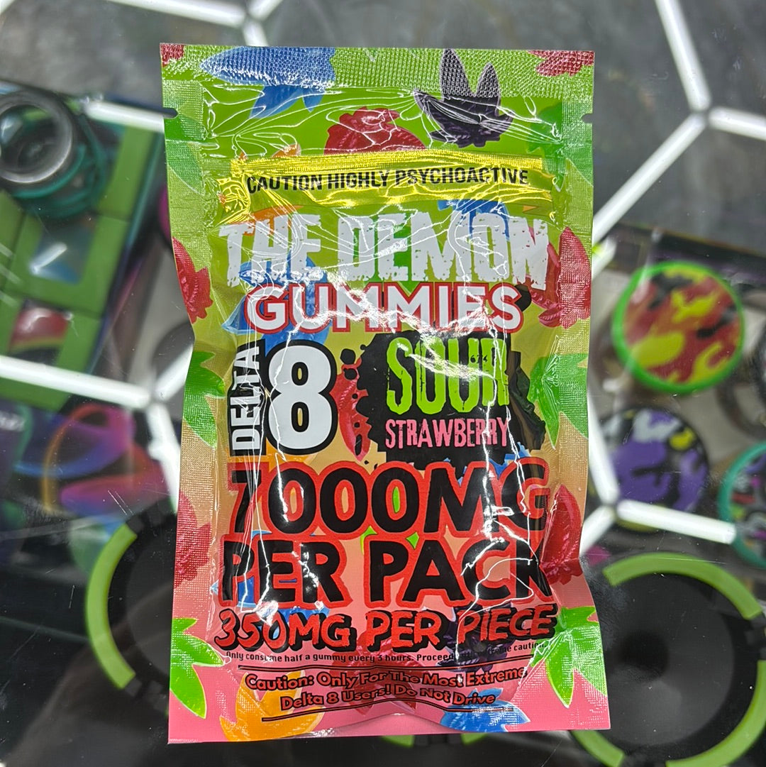 The demon gummies sour strawberry 7000mg