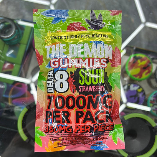 The demon gummies sour strawberry 7000mg