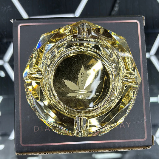 Aleaf gold glass ashtray