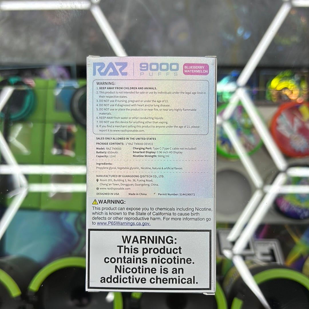 Raz 9000puffs blueberry, watermelon