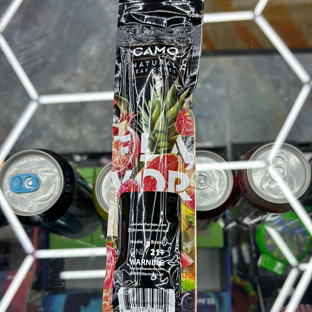 Camo peach, natural leaf cones, 4 cones