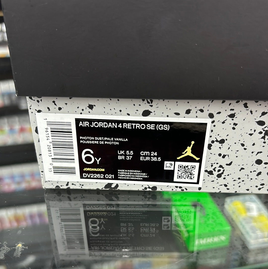 Air Jordan four retro gray, pale, vanilla/dust