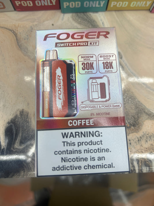 Fogger switch pro disposable kit 30k puffs coffee