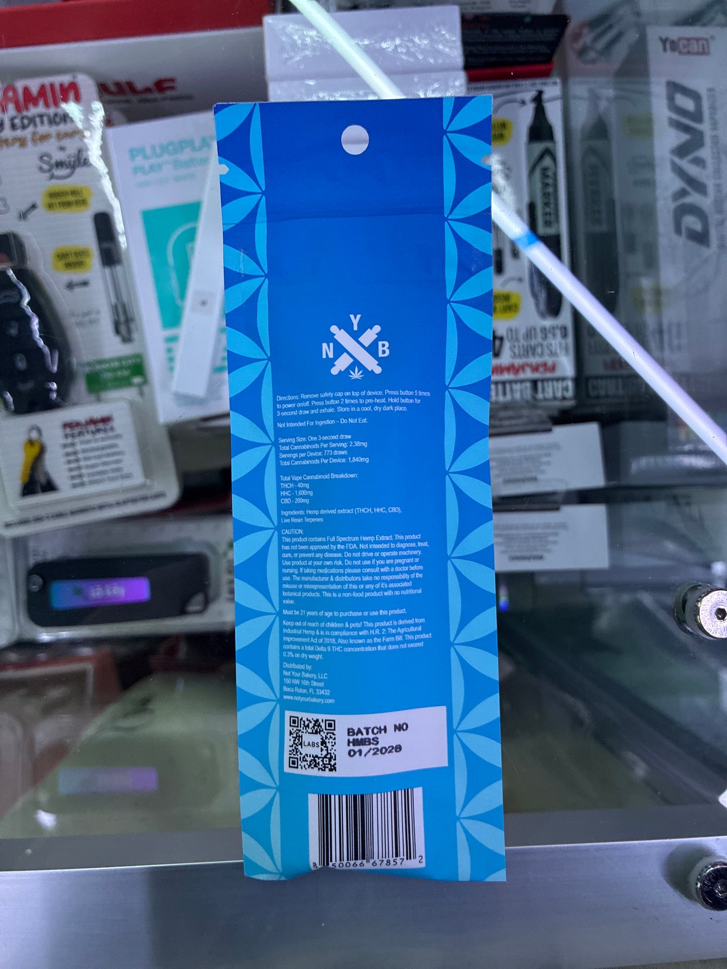 NYB THCH masterblend 2g disposable blue skunk hybrid