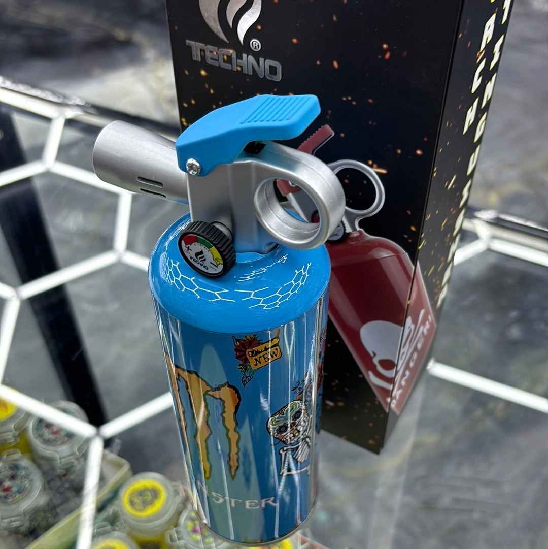 Techno extinguisher, torch, monster design
