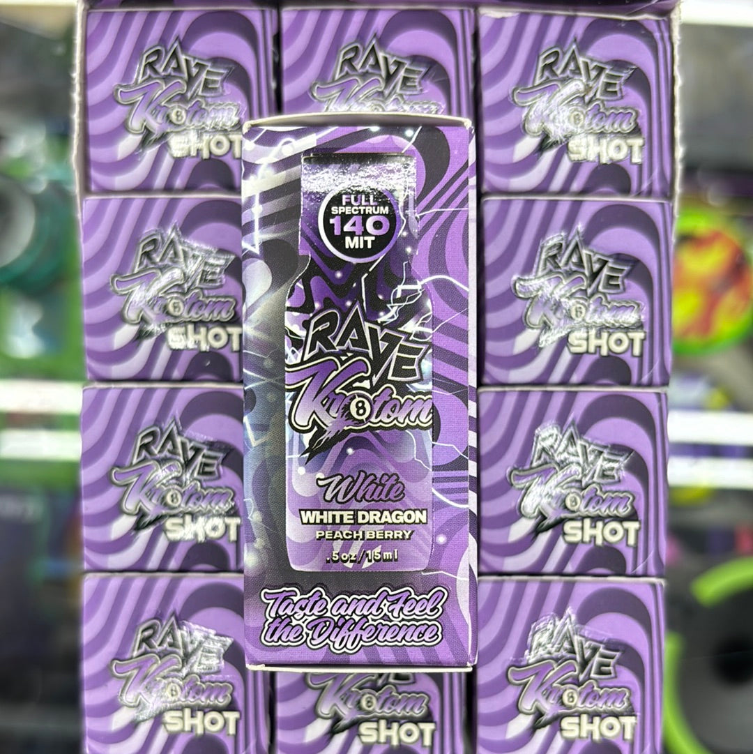 Rave kratom white dragon peach berry 140mit full spectrum