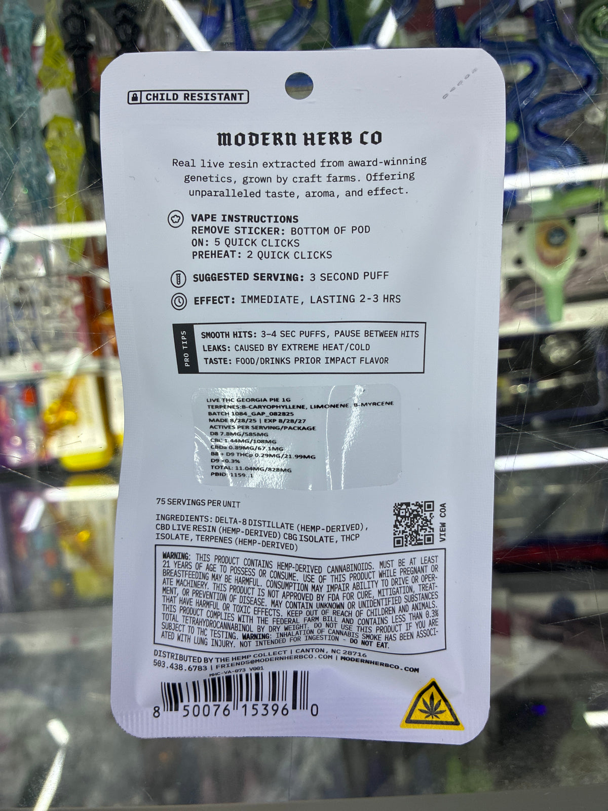 Modern Herb Co live Thc-a dispensary grade blend 1g cartridge Zkittle Cake Hybrid