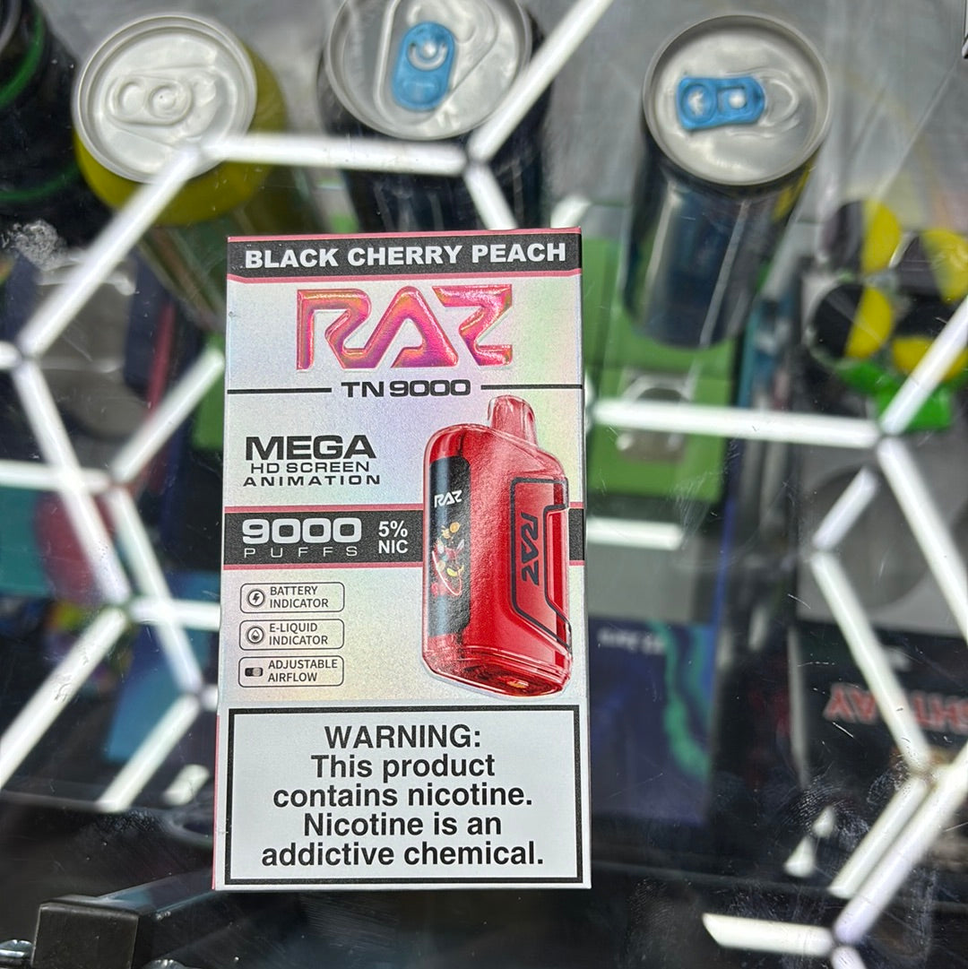 Raz 9000puffs black cherry peach