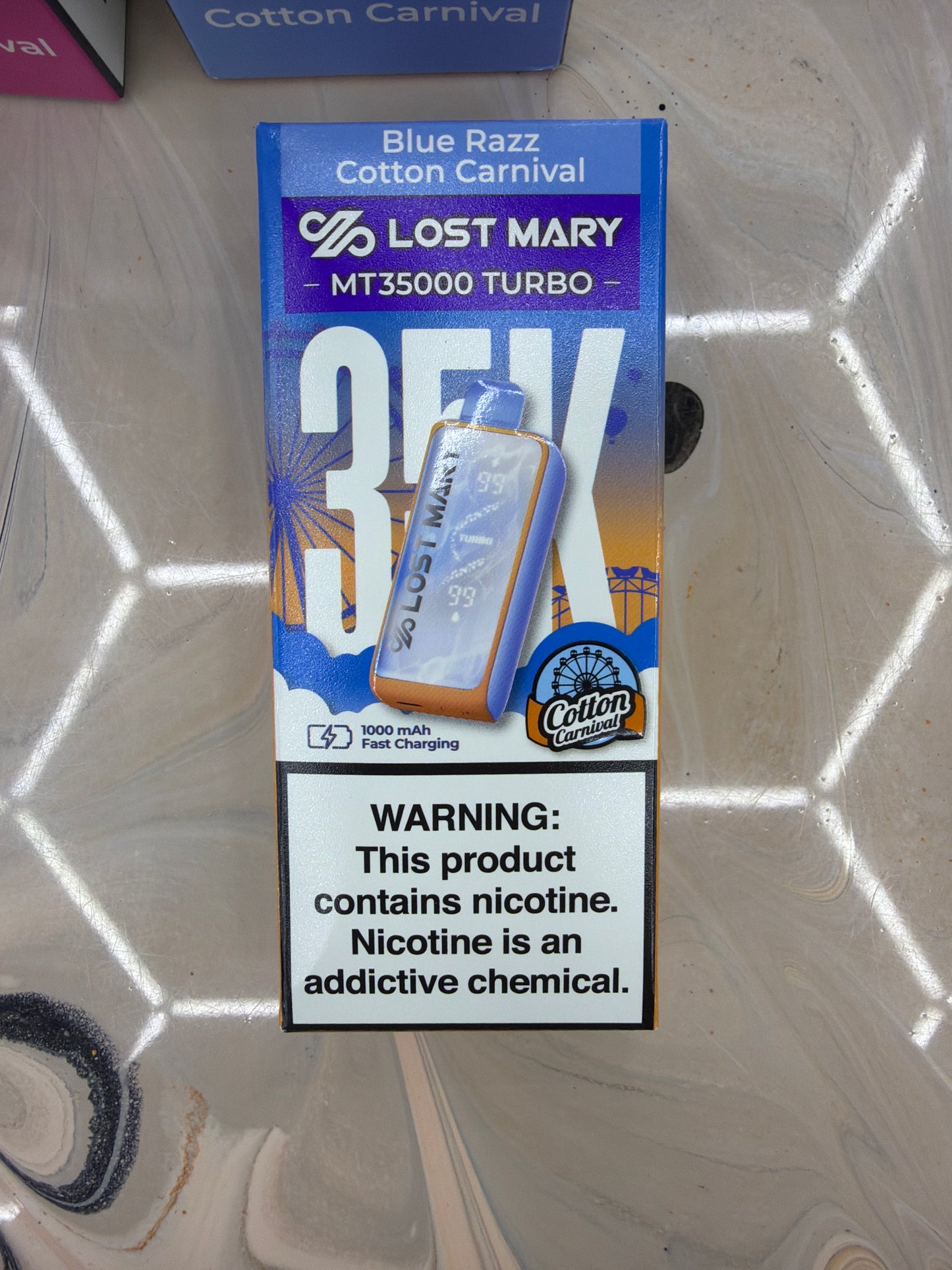 Lost Mary 35k hits Blue raz cotton carnival