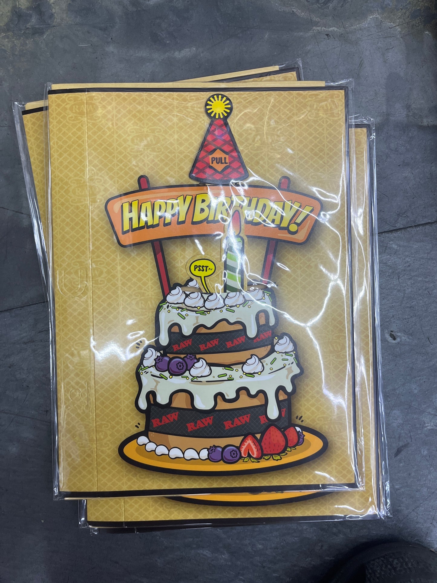 Raw birthday card