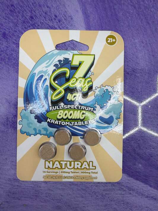7 seas 4ct full spectrum 800mg kratom tablets Natural