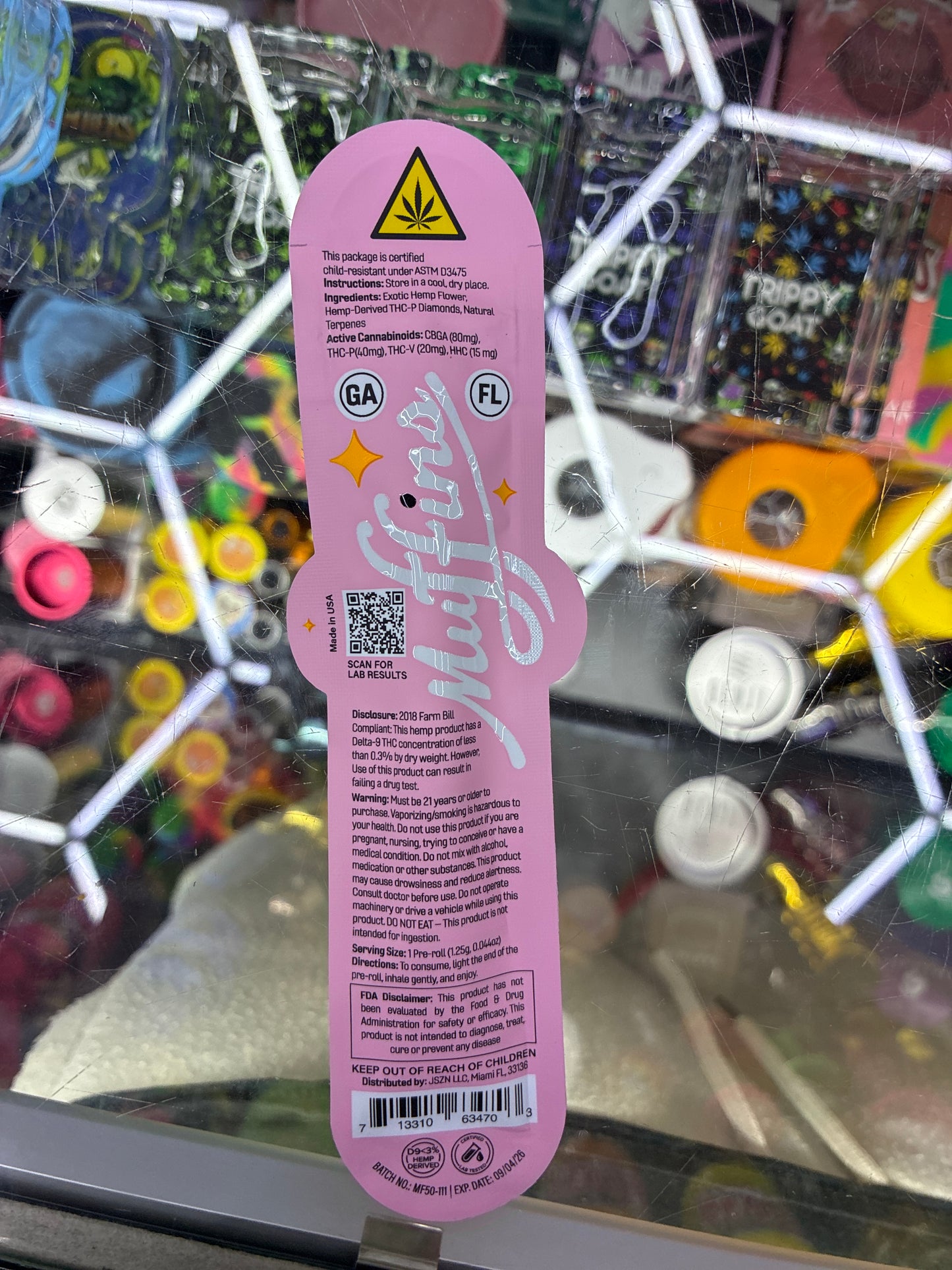 Muffin diamond sprinkled prerolls peach glaze sativa