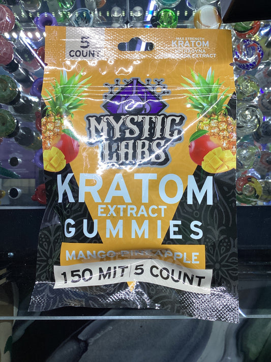 Mystic labs kratom extract gummies mango pineapple 150 MIT 5 count