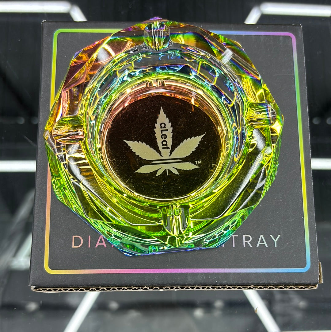 Aleaf rainbow, glass ashtray