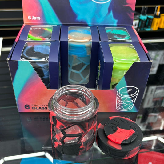 Space king silicone, covered glass jar