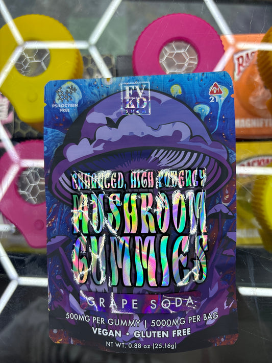 Fvkd enhance hypo mushroom gummy’s grape soda 500 MG per gummy 5000 MG per bag