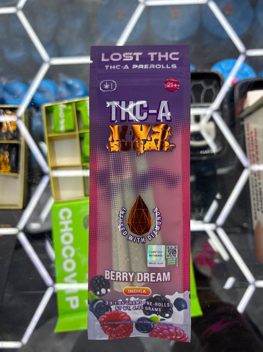 Lost thc-a pre-rolls, vvs sugar berry dream indica