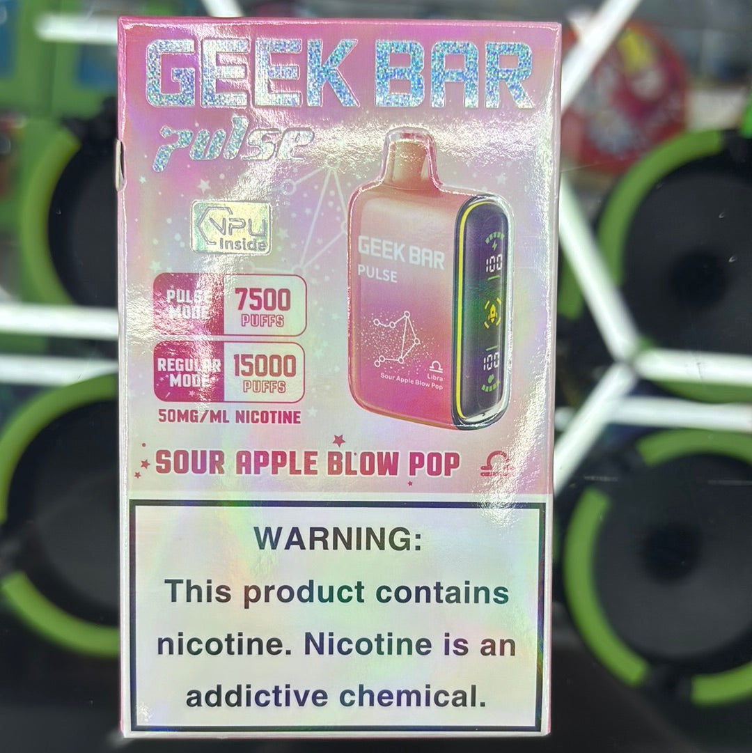 Geek bar pulse sour apple, blow, pop ￼
