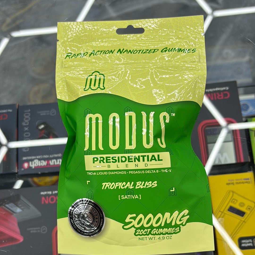 Modus presidential blend tropical bliss sativa 5000 MG 20 CT gummy‘s ￼