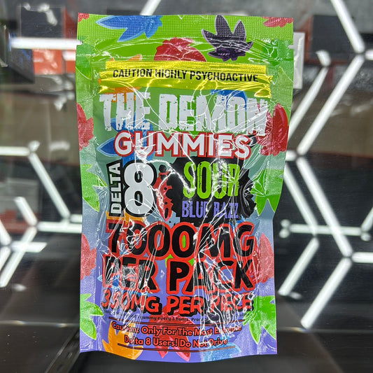 The demon gummies 7000mg sour blue razz