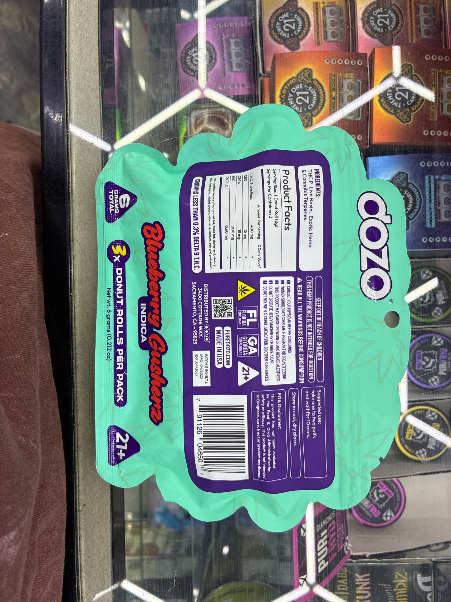 Dozo 3x thcp donut rolls blueberry gushers indica