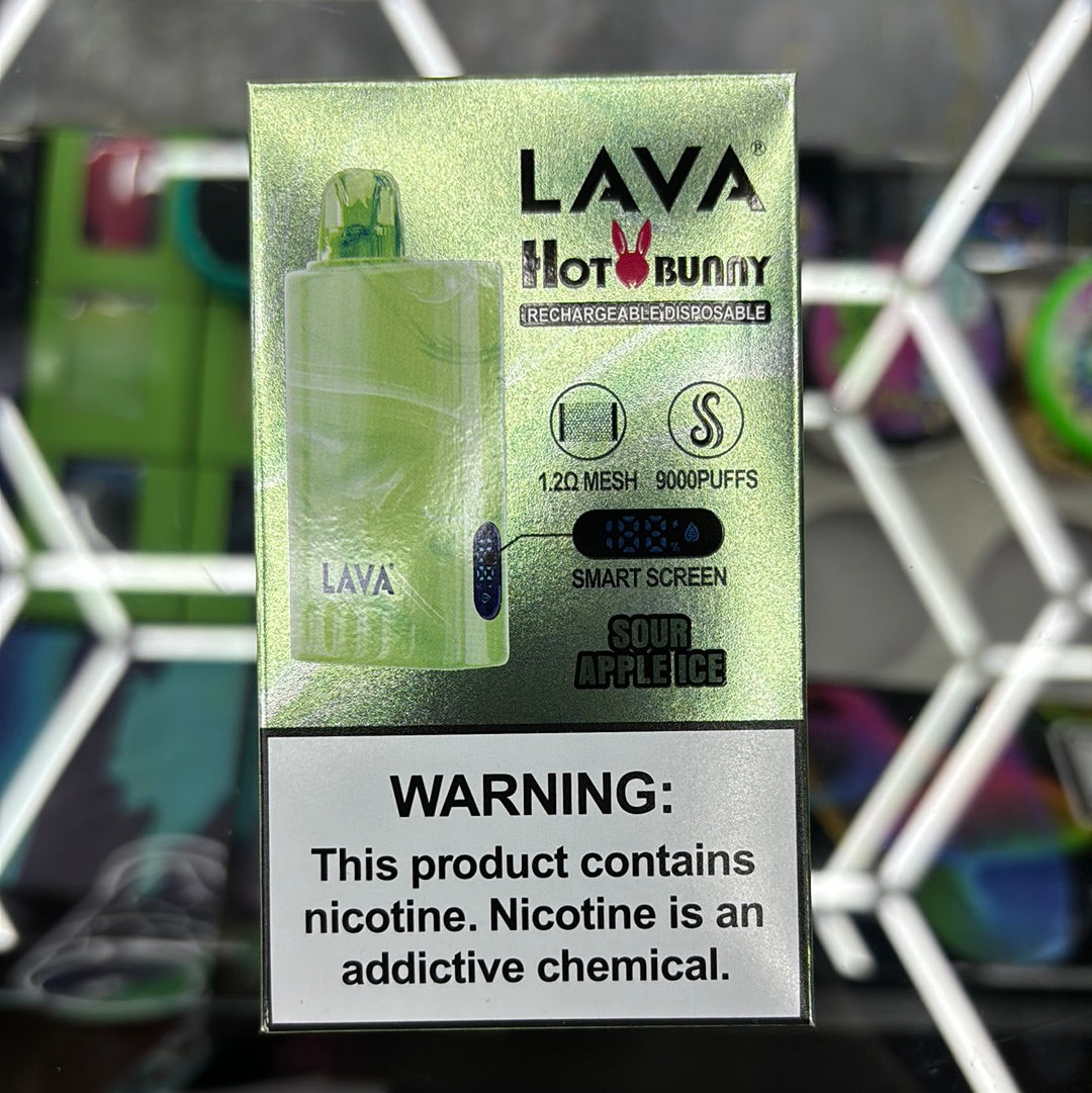 Lava hot bunny 9000 puffs sour apple ice
